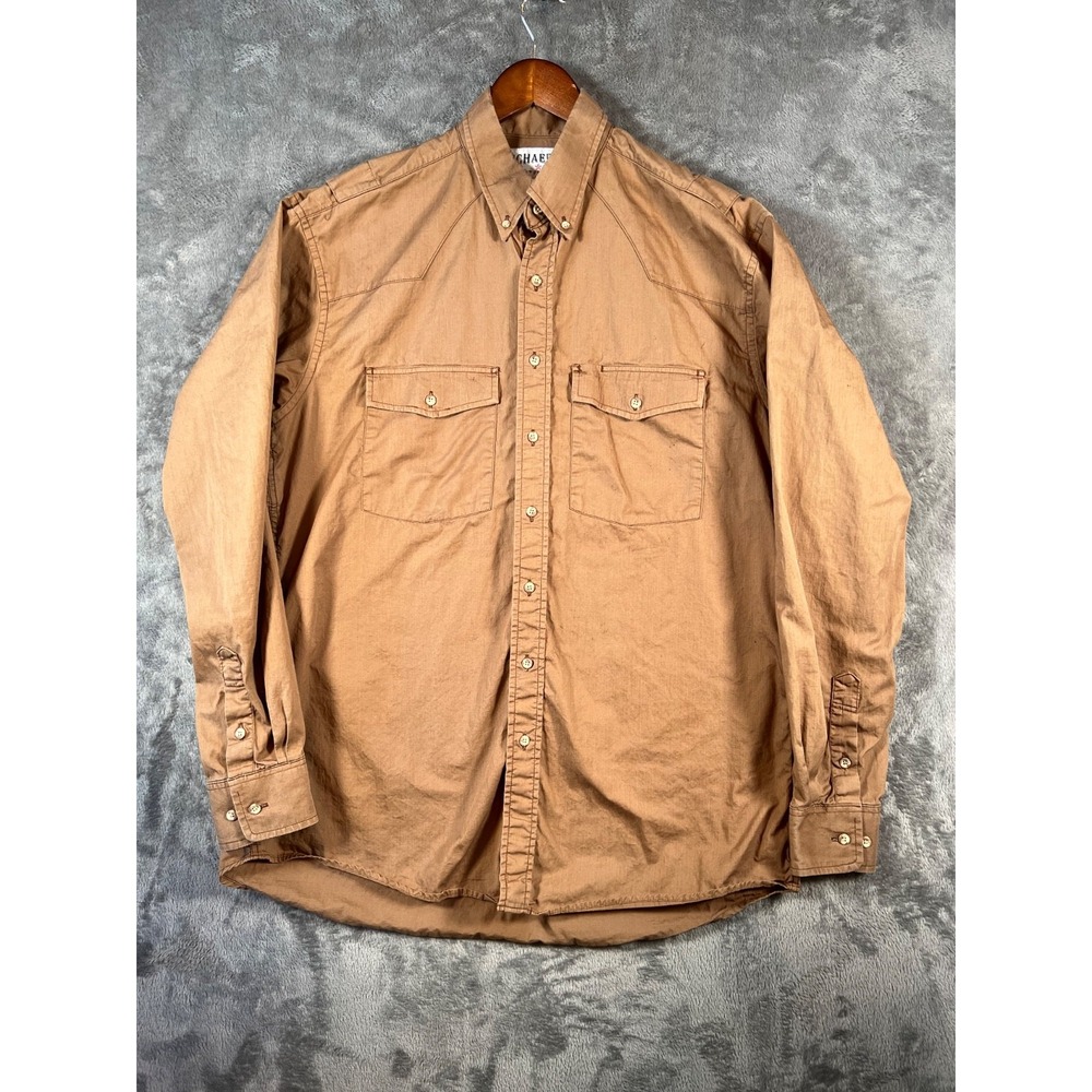 Schafer Outfitters Shirt Mens XL Tan Button Up Vented Western Workwear Outdoors